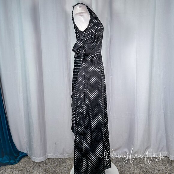 Kate Young Satin Polka Dot Open Back Maxi Dress - Picture 6 of 16